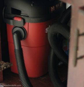 Shop vac under kitchen island