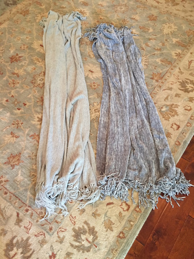 PotteryBarn Chenille Blankets Old vs New