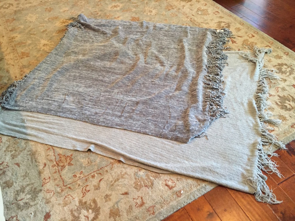 Potterybarn chenille throw old vs new stretched out