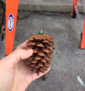 Pinecone ornaments for budget-friendly outdoor Christmas decorations