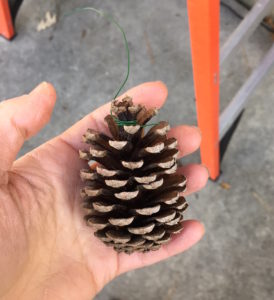 Pinecone ornament for budget-friendly outdoor Christmas decorations