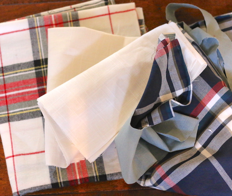 Plaid fabric options for holiday bedding
