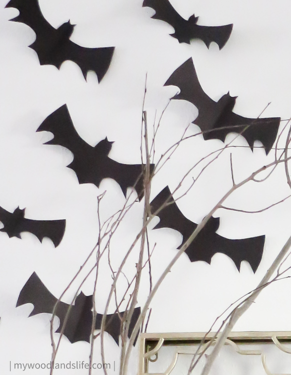 Halloween entryway decor diy paper bats