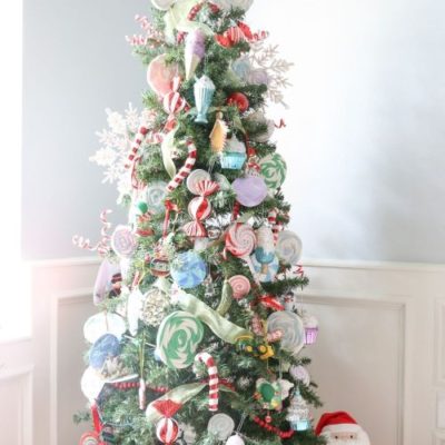Candyland Christmas Tree Reveal and Donut Ornaments Too!