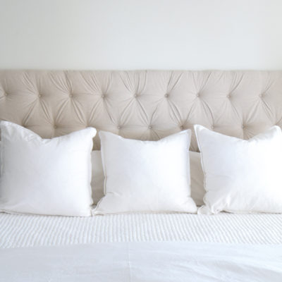 New white bedding and DIY euro pillows