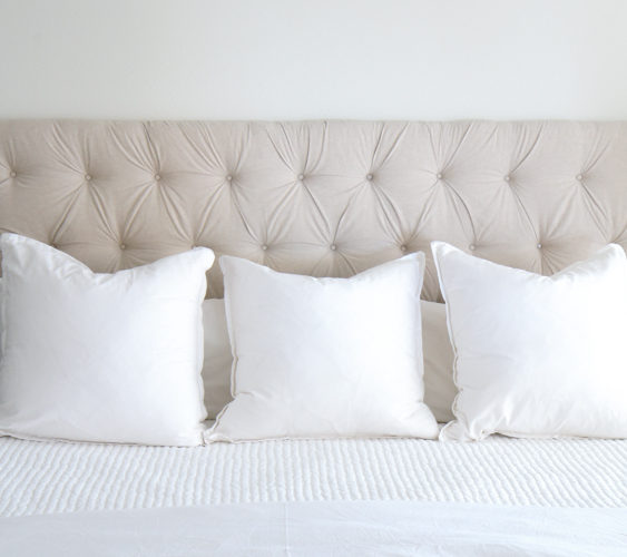 New white bedding and DIY euro pillows