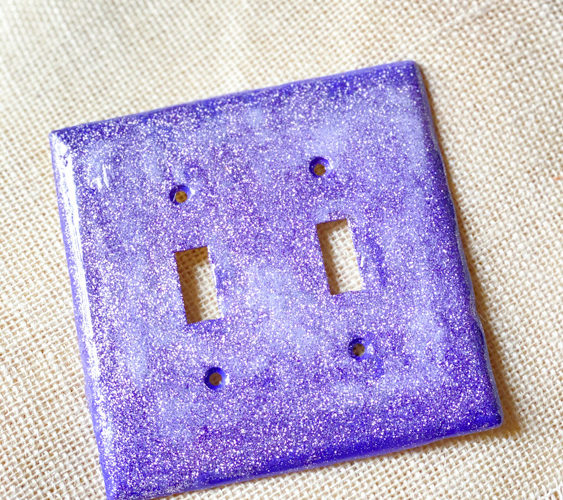 DIY Glitter Light Switch Cover Plate