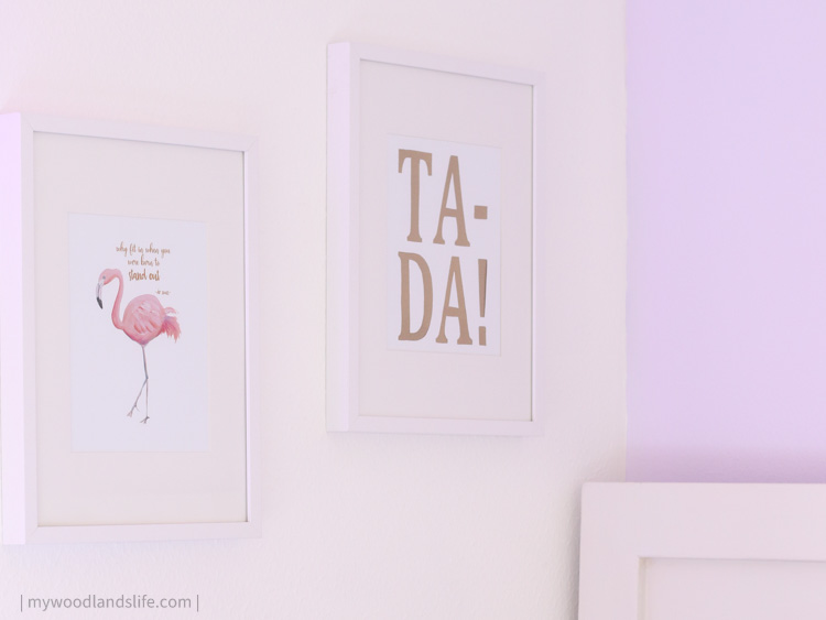 Inexpensive DIY wall art for a purple themed nursery or little girl bedroom