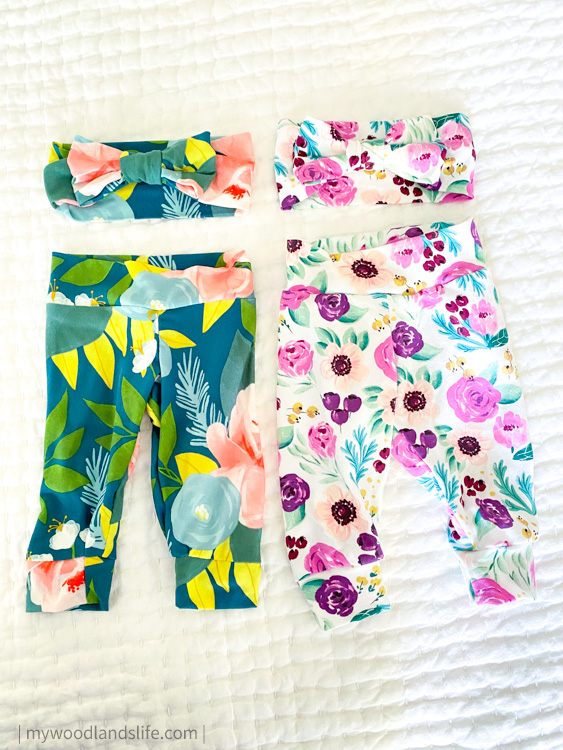 DIY baby pants and headbands using Etsy pattern for a homemade Valentine's Day gift idea
