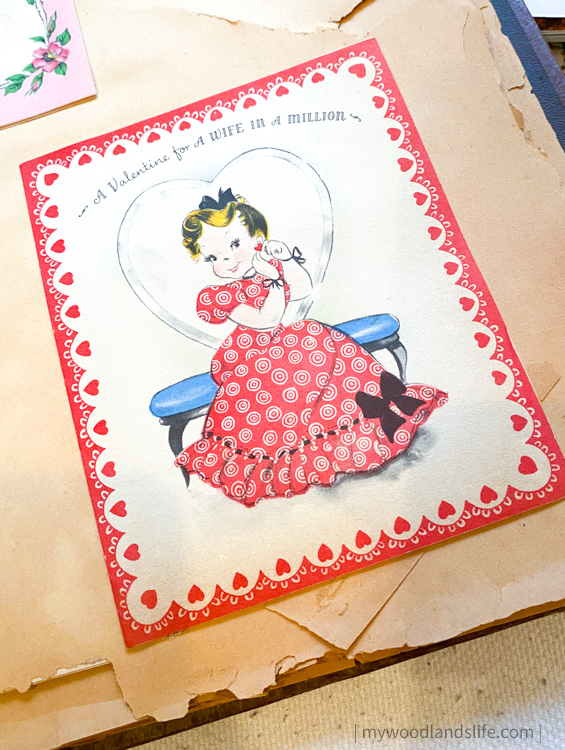 Vintage Valentines Day card for wife